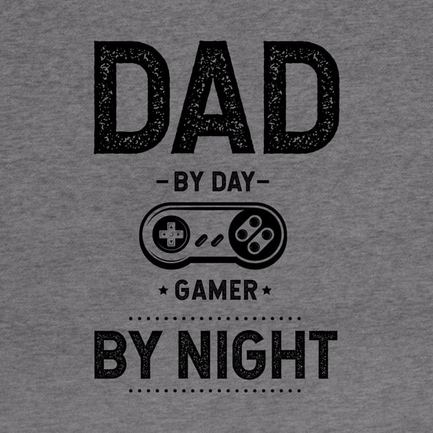 Men Dad By Day gamer By Night Father's Day Gift Funny by Diogo Calheiros